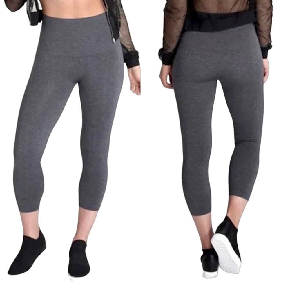Spanx Look At Me Now Leggings Crop Seamless High Rise Athletic Athleisure Gray S